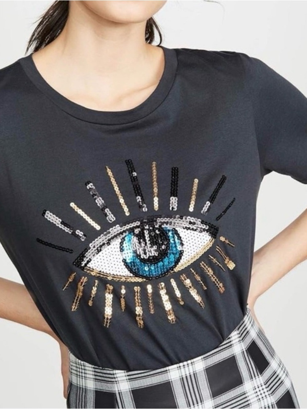 EUC South Parade Sequin Evil Eye Short Sleeve Tee